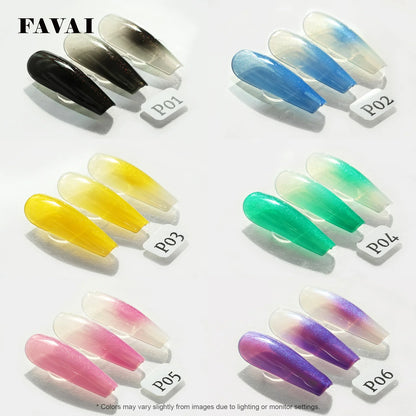Airbrush Gel - Pearl Collection 6 couleurs (#P01-#P06) - Favai