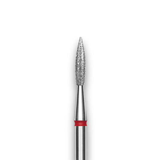 Embout diamant "flamme" - Grain rouge 2,3mm partie travaillante 8mm - Staleks