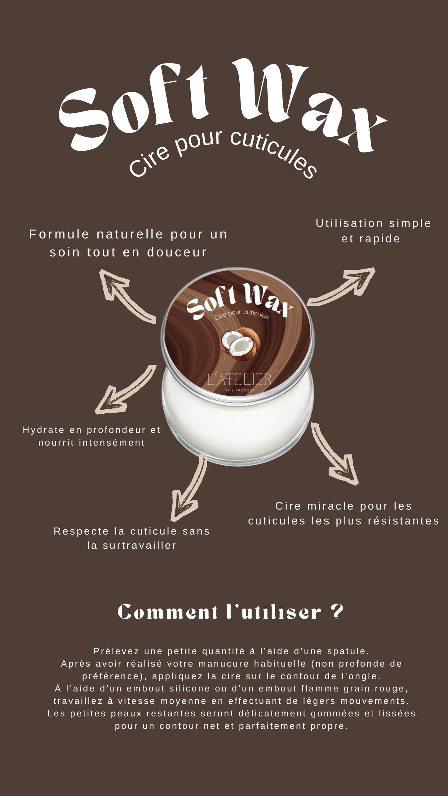 Cire pour cuticule - Soft Wax - L'atelier Nail Product