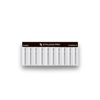Embout diamant "flamme" - Grain rouge 2,1mm partie travaillante 8mm - Staleks