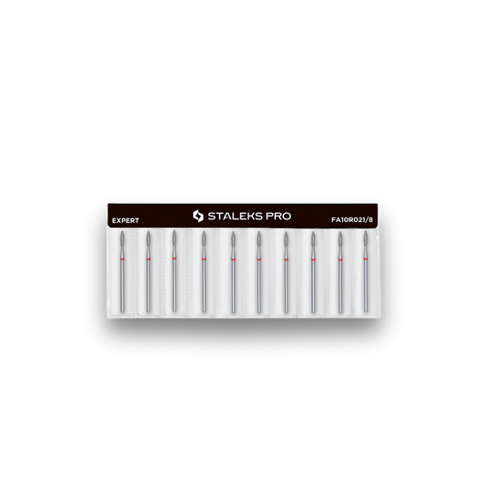 Embout diamant "flamme" - Grain rouge 2,1mm partie travaillante 8mm - Staleks