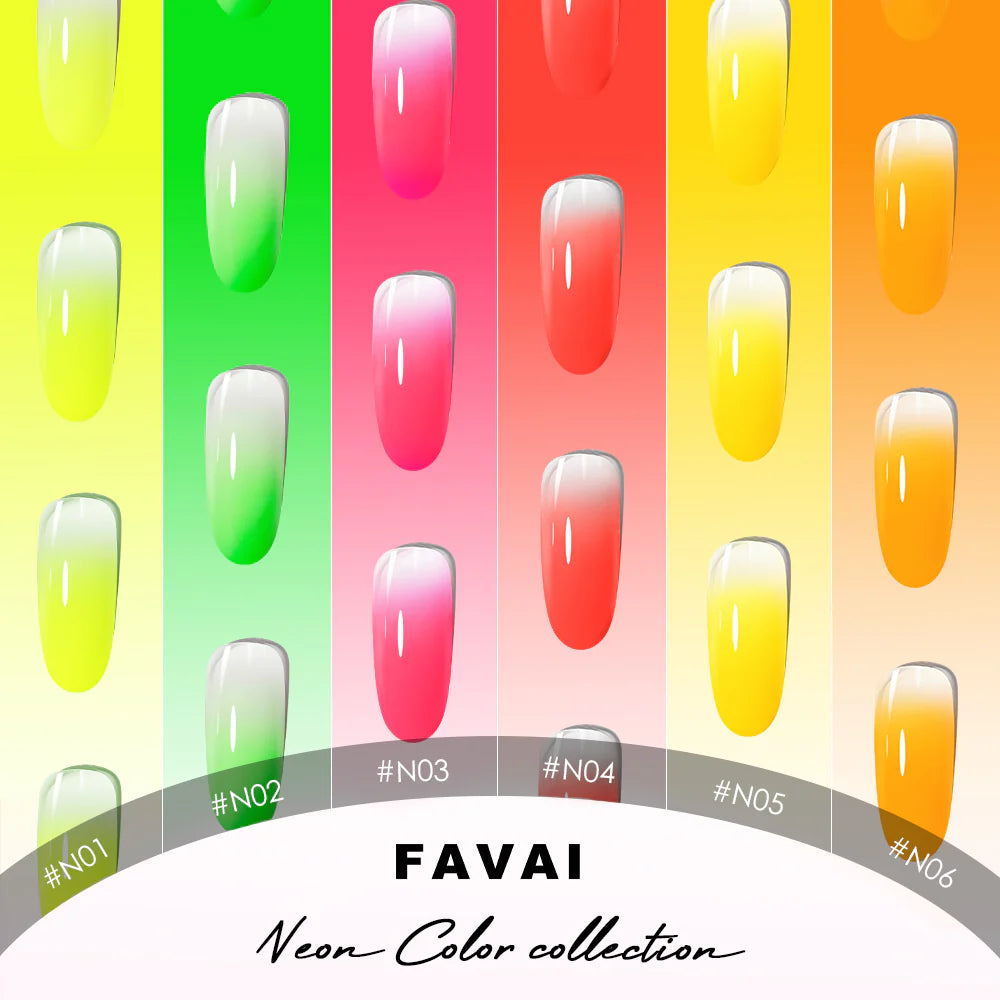 Airbrush Gel - Neon Collection 6 couleurs - Favai
