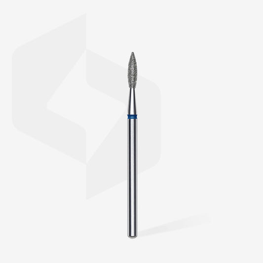 Embout diamant "flamme" - Grain bleu diamètre 2,1mm / partie active 8mm - Staleks