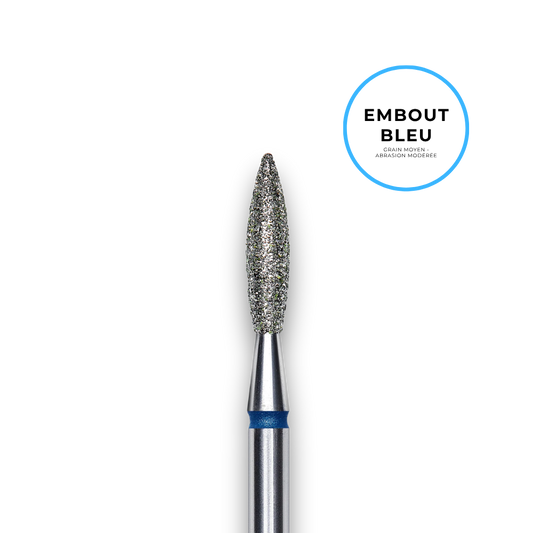 Embout diamant "flamme" - Grain bleu 2,3mm partie active 10mm - Staleks