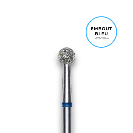 Embout diamant "boule" - Grain bleu 4mm - Staleks