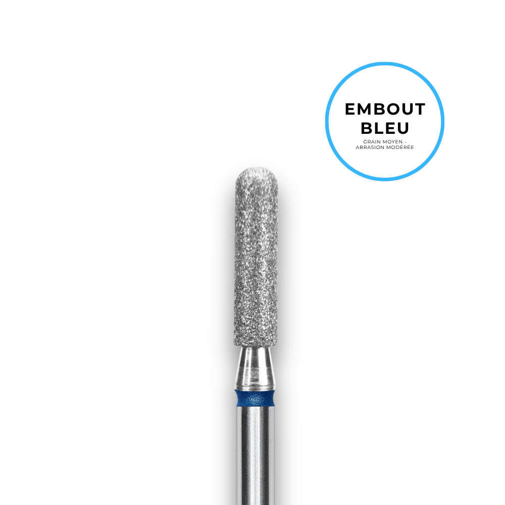 Embout diamant "cylindre" - Grain bleu 2,5mm partie travaillante 10mm - Staleks