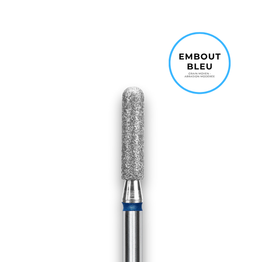 Embout diamant "cylindre" - Grain bleu 2,5mm partie travaillante 10mm - Staleks