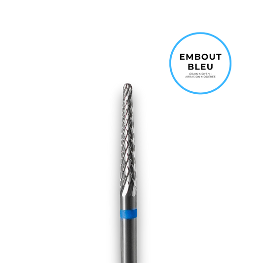 Embout carbure "cône" - Grain bleu diamètre 2,3mm / partie active 14mm - Staleks