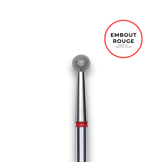 Embout diamant "boule" - Grain rouge 3,5mm - Staleks