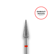 Embout diamant "poire" - Grain rouge diamètre 4mm / partie active 12mm - Staleks