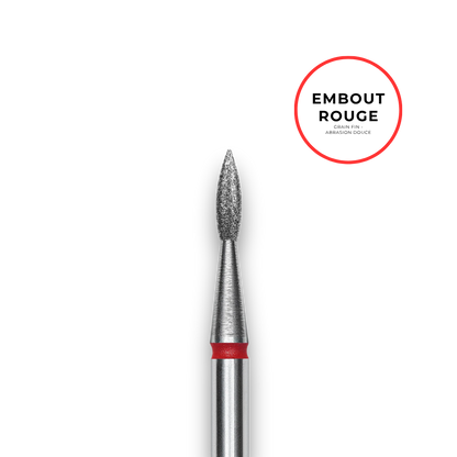 Embout diamant "flamme" - Grain rouge diamètre 1,8mm / partie travaillante 8mm - Staleks