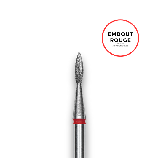 Embout diamant "flamme" - Grain rouge diamètre 1,8mm / partie travaillante 8mm - Staleks