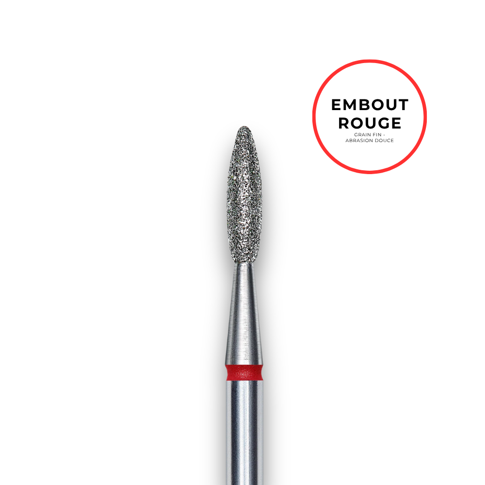 Diamantfräser "Flamme" - rote Körnung 2,1mm Arbeitslänge 8mm - Staleks