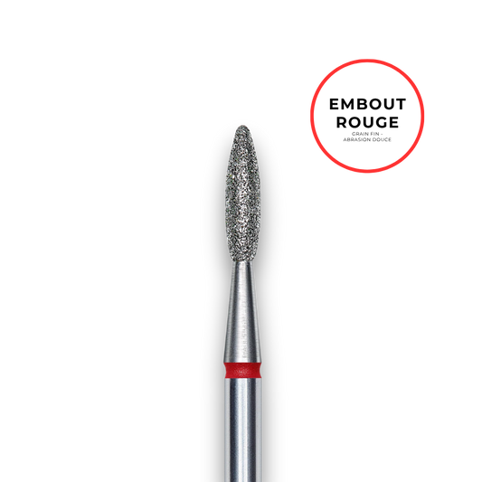 Embout diamant "flamme" - Grain rouge 2,1mm partie travaillante 8mm - Staleks