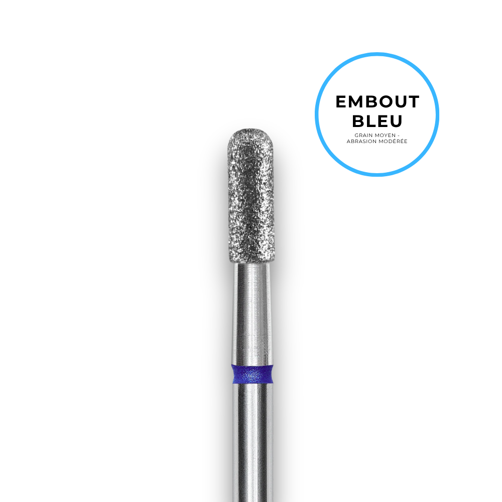 Embout diamant "cylindre" - Grain bleu diamètre 2,3mm / partie active 6,5mm - Staleks