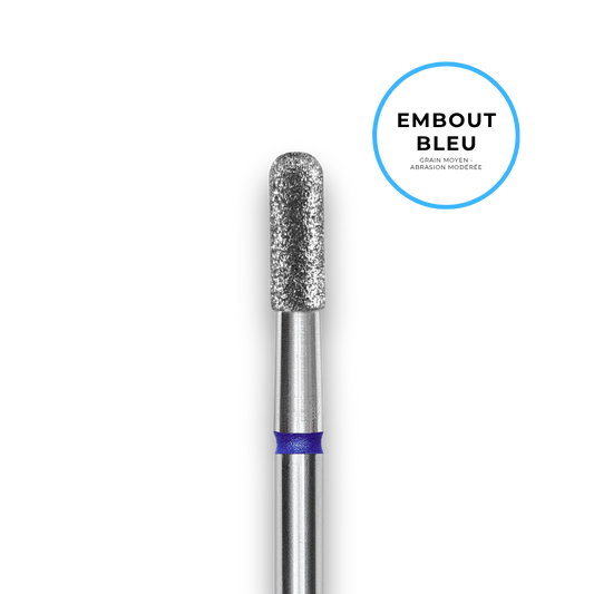 Embout diamant "cylindre" - Grain bleu diamètre 2,3mm / partie active 6,5mm - Staleks