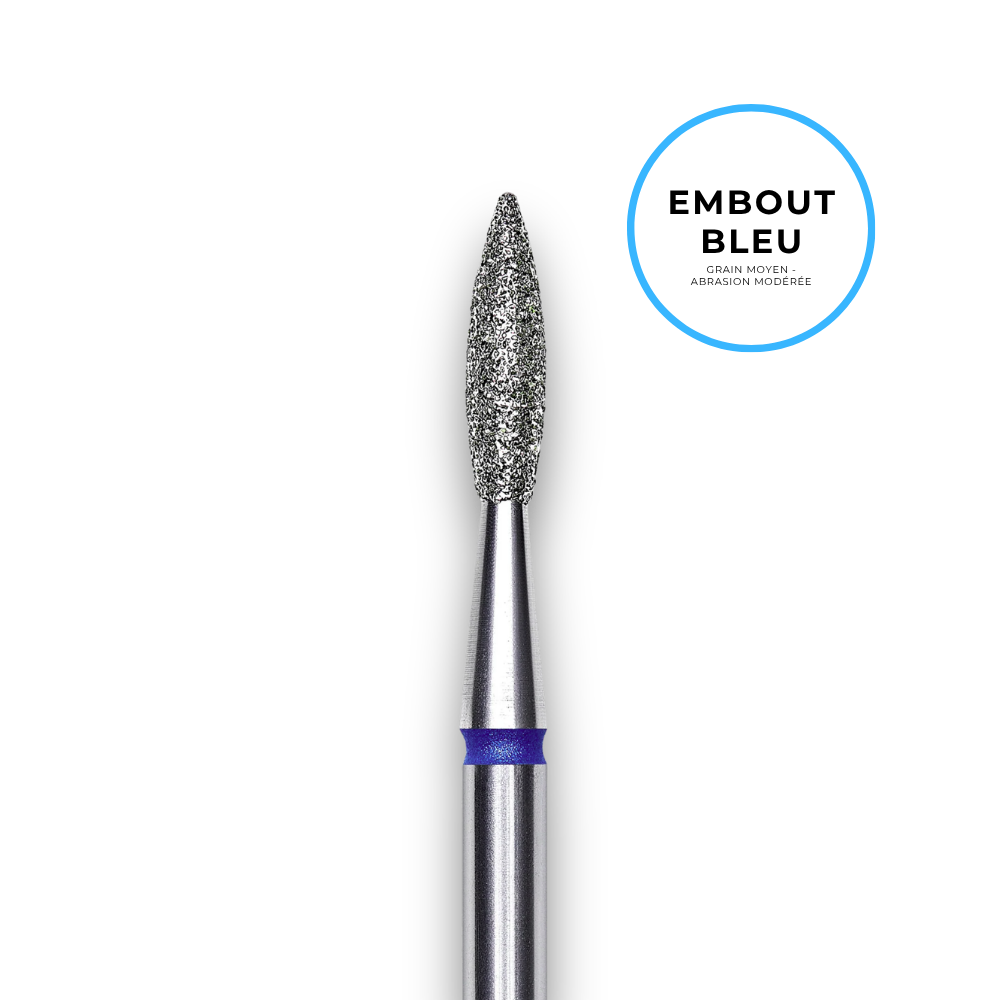 Diamantfräser "Flamme" - Körnung blau Durchmesser 2,1mm / Arbeitslänge 8mm - Staleks