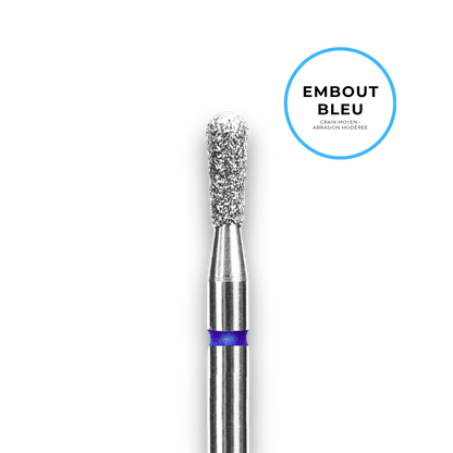 Embout diamant "allumette" - Grain bleu diamètre 2,3mm / partie active 5mm - Staleks