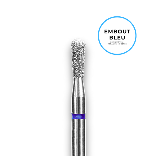 Embout diamant "allumette" - Grain bleu diamètre 2,3mm / partie active 5mm - Staleks