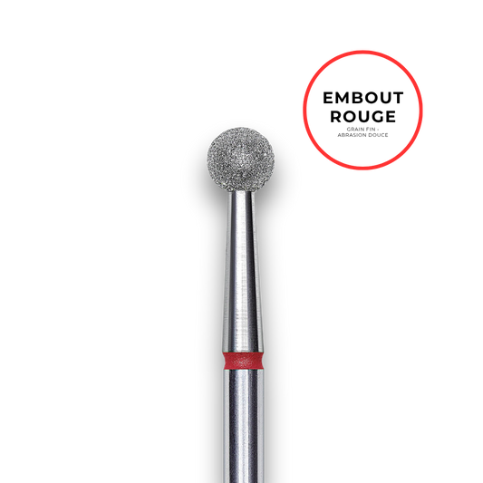 Embout diamant "boule" - Grain rouge 2,7mm - Staleks