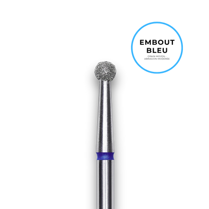 Embout diamant "boule" - Grain bleu 2,7mm - Staleks