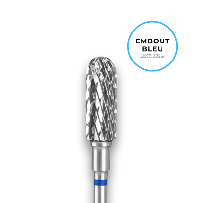 Embout carbure "cylindre" - Grain bleu diamètre 5mm / partie active 13mm - Staleks