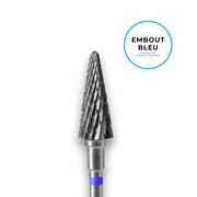 Embout carbure "cône" - Grain bleu diamètre 6mm / partie active 14mm - Staleks