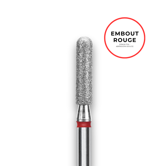 Embout diamant "cylindre" - Grain rouge diamètre 2,5mm / partie active 10mm - Staleks