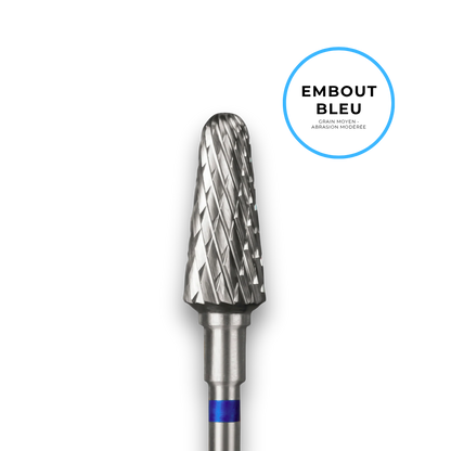 Embout carbure "cône tronqué" - Grain bleu diamètre 6mm / partie active 14mm - Staleks