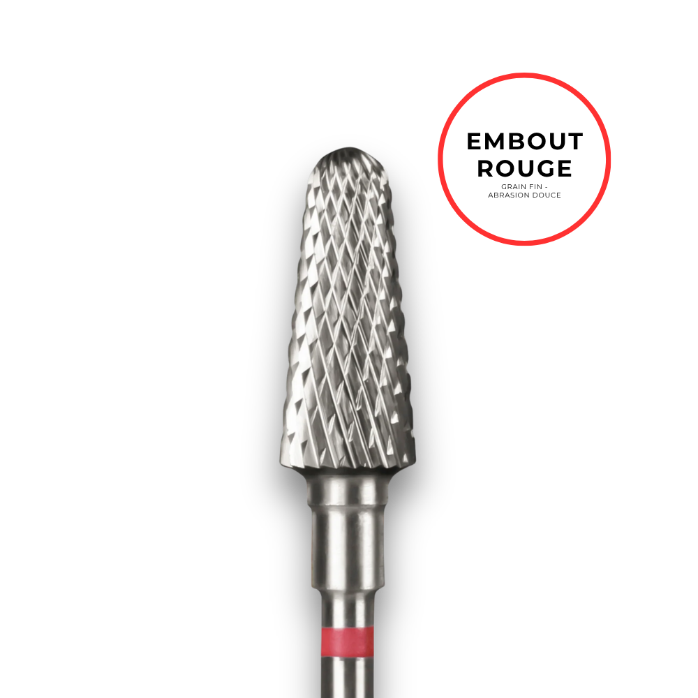 Embout carbure "cône tronqué" - Grain rouge diamètre 6mm / partie active 14mm - Staleks
