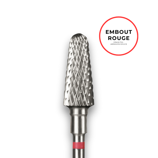 Embout carbure "cône tronqué" - Grain rouge diamètre 6mm / partie active 14mm - Staleks