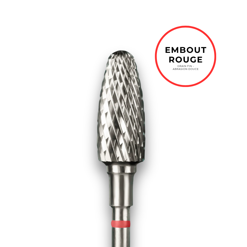 Embout carbure "maïs" - Grain rouge diamètre 6mm / partie active 14mm - Staleks