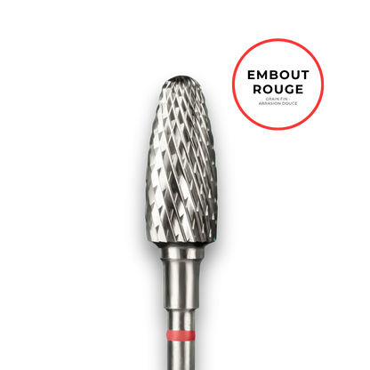 Embout carbure "maïs" - Grain rouge diamètre 6mm / partie active 14mm - Staleks