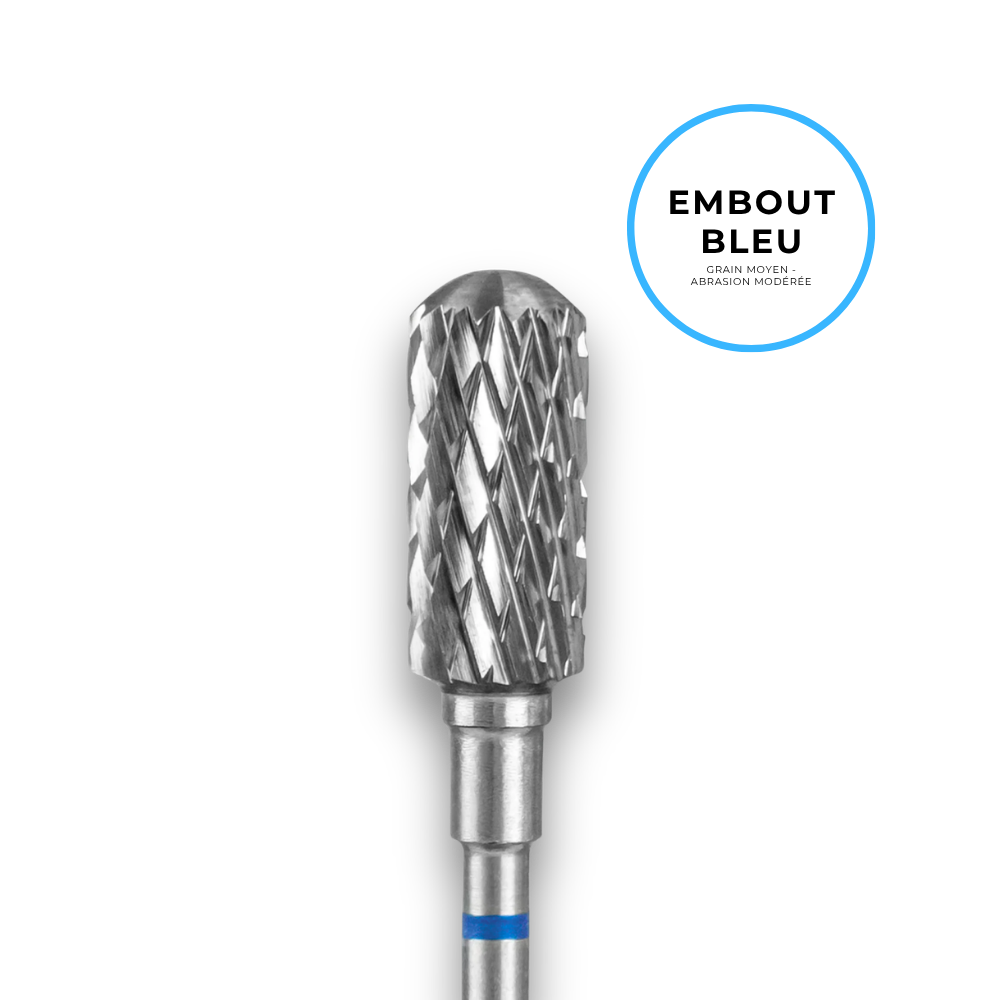 Embout carbure "cylindre" - Grain bleu diamètre 6mm / partie active 14mm - Staleks