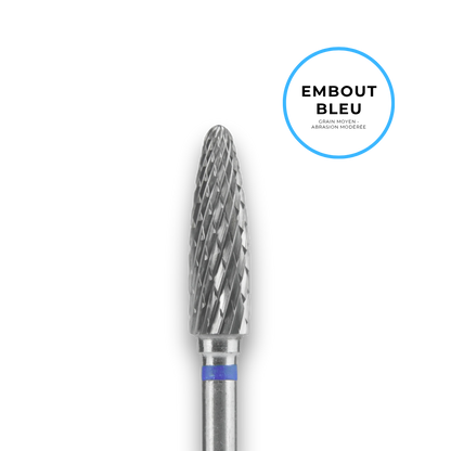 Embout carbure "maïs"- Grain bleu diamètre 4mm / partie active 14mm - Staleks
