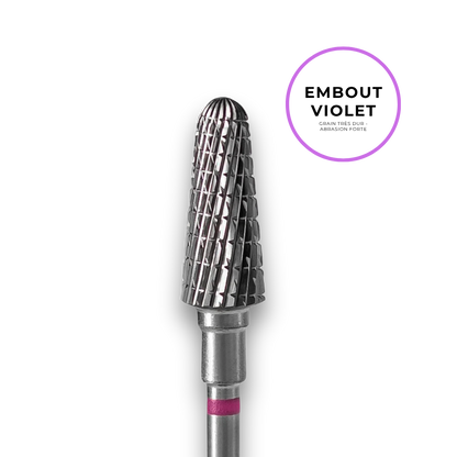 Embout carbure "cône tronqué" - Grain violet diamètre 6mm / partie active 14mm - Staleks