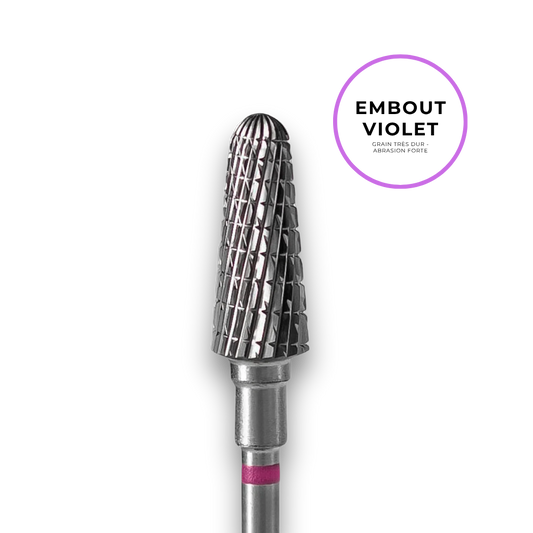 Embout carbure "cône tronqué" - Grain violet diamètre 6mm / partie active 14mm - Staleks