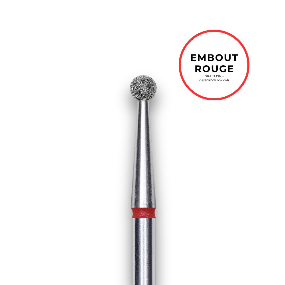 Embout diamant "boule" - Grain rouge 2,5mm - Staleks