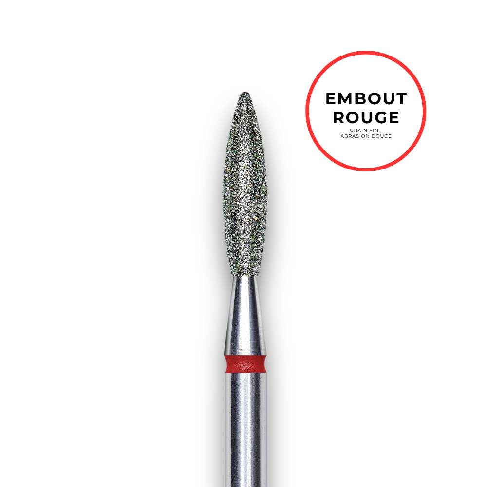 Embout diamant "flamme" - Grain rouge 2,3mm partie active 10mm - Staleks